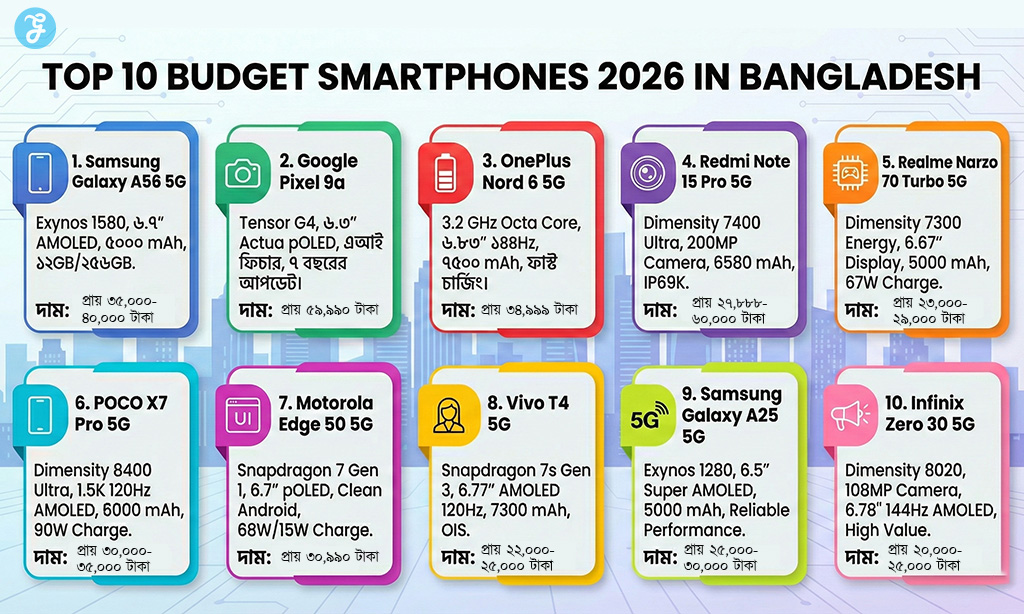 Top 10 Budget smartphone 2026
