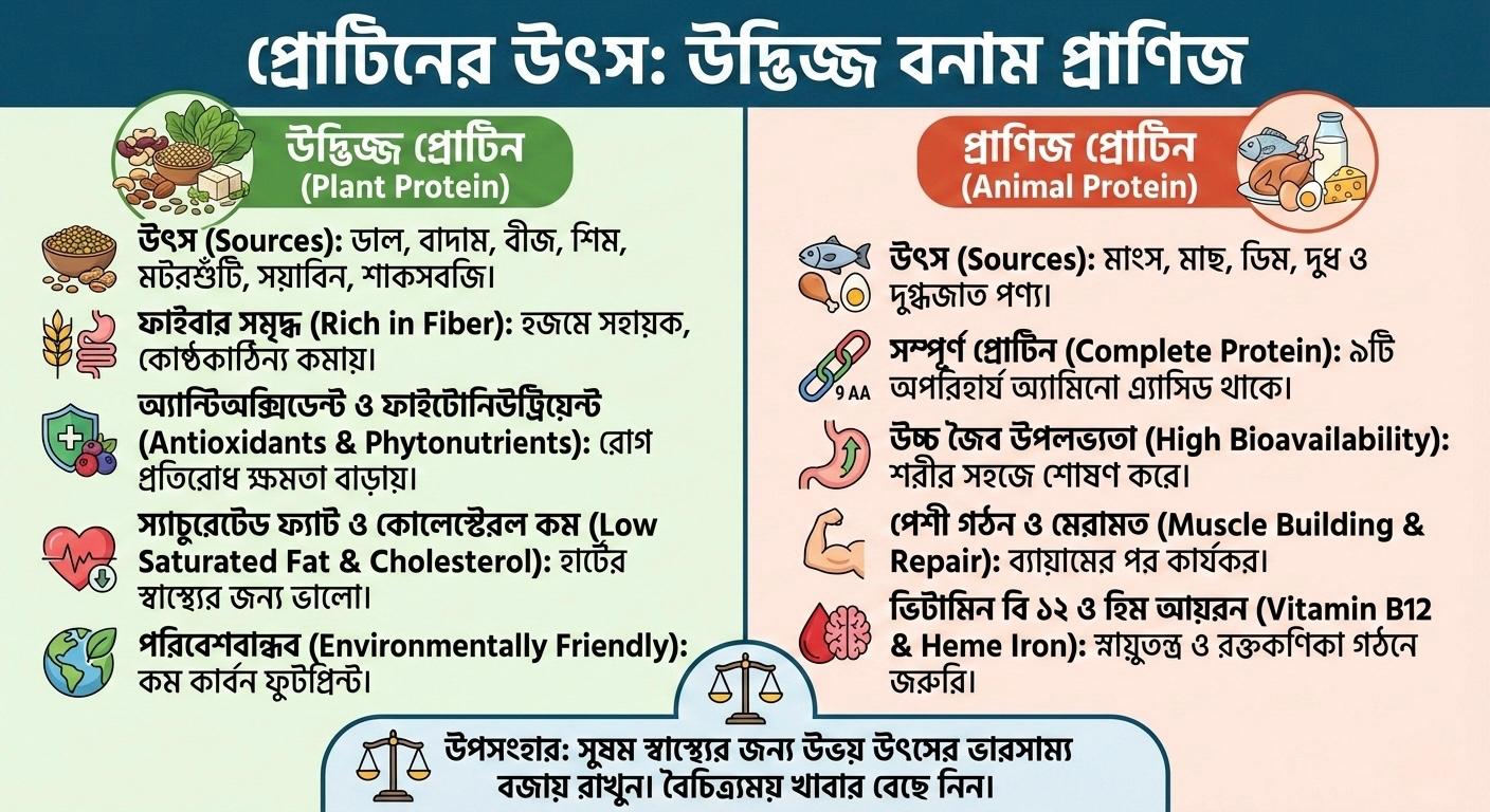 উদ্ভিজ্জ প্রোটিন বনাম প্রাণিজ প্রোটিন