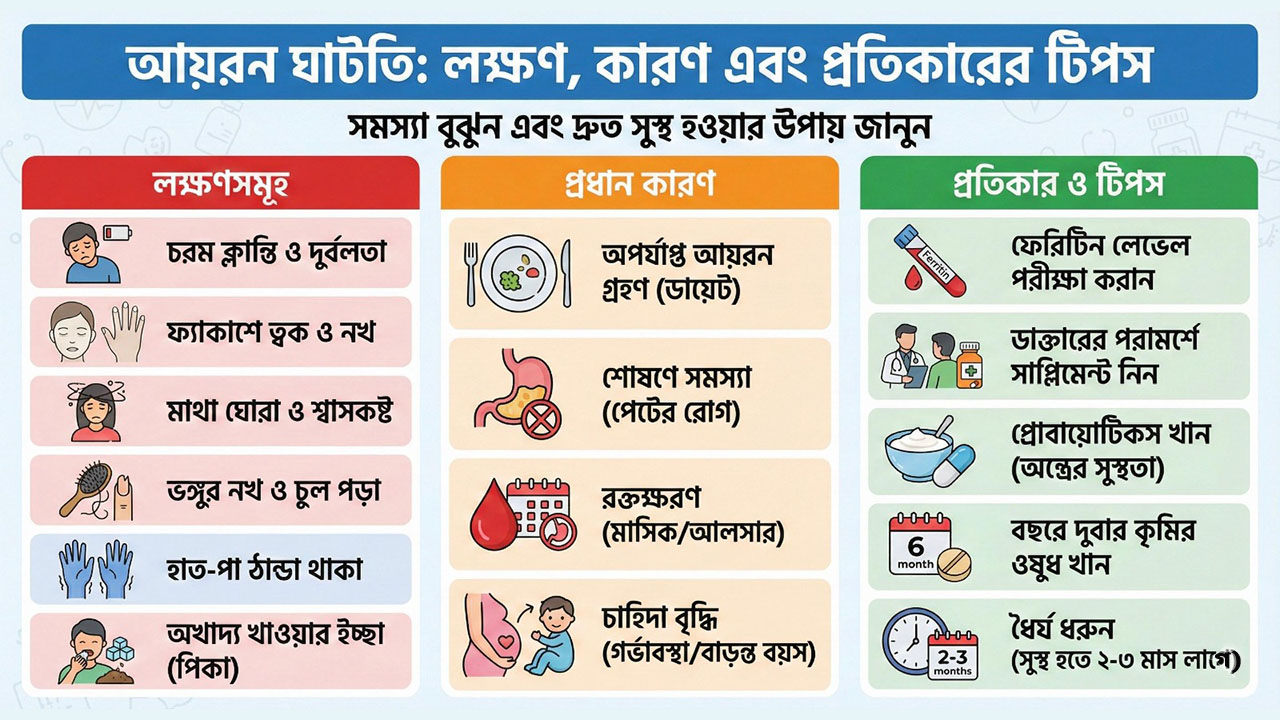 কেন হয় আয়রনের ঘাটতি প্রধান কারণসমূহ