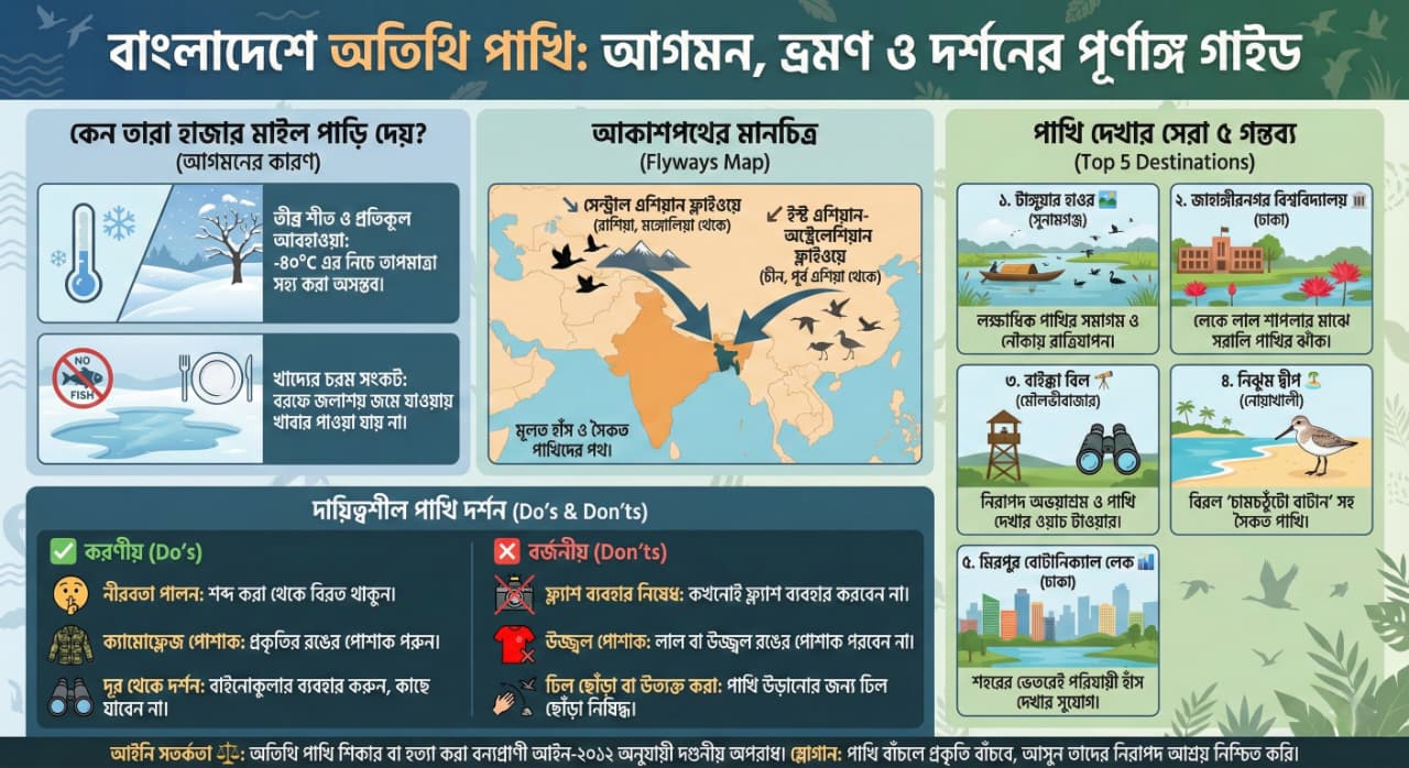 বাংলাদেশে অতিথি পাখিরা কেন আসে