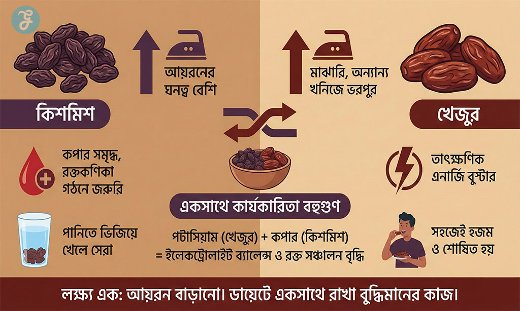 Comparative analysis - increase iron with raisins & dates