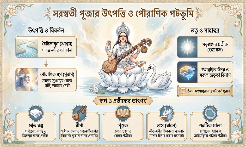 Origin and Mythological Background of Saraswati Puja
