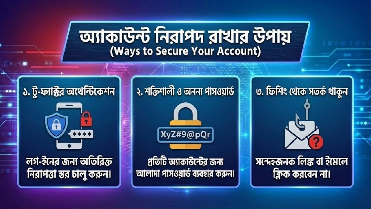 অ্যাকাউন্ট নিরাপদ রাখার উপায়