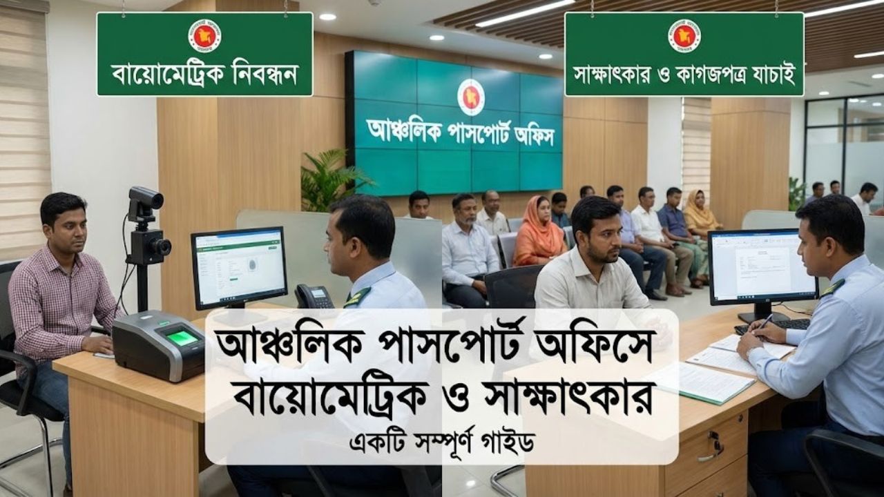 আঞ্চলিক পাসপোর্ট অফিসে বায়োমেট্রিক ও সাক্ষাৎকার