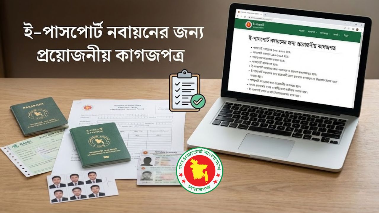 ই-পাসপোর্ট নবায়নের জন্য প্রয়োজনীয় কাগজপত্র