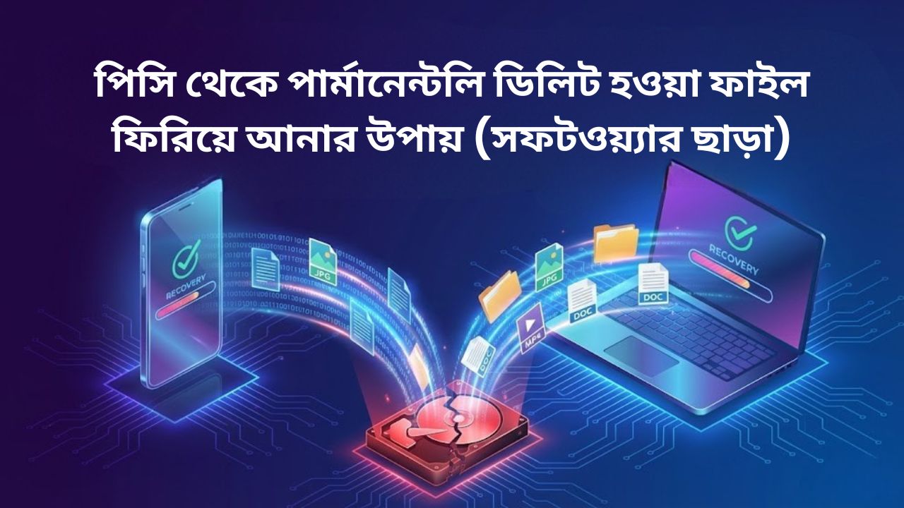 পিসি থেকে পার্মানেন্টলি ডিলিট হওয়া ফাইল ফিরিয়ে আনার উপায়
