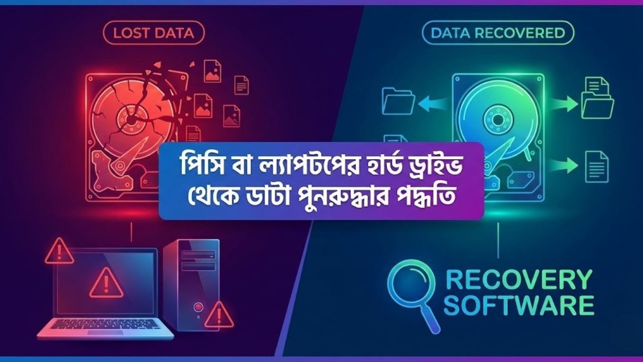 পিসি বা ল্যাপটপের হার্ড ড্রাইভ থেকে ডাটা পুনরুদ্ধার পদ্ধতি
