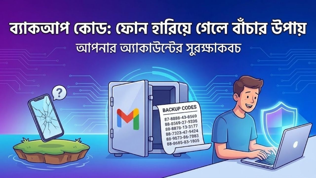 ব্যাকআপ কোড ফোন হারিয়ে গেলে বাঁচার উপায়