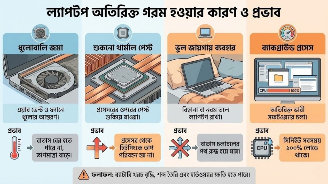 ল্যাপটপ কেন অতিরিক্ত গরম হয়