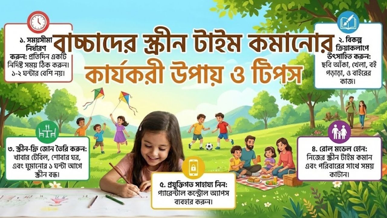 স্ক্রিন টাইম গাইডলাইন কার জন্য কতটুকু