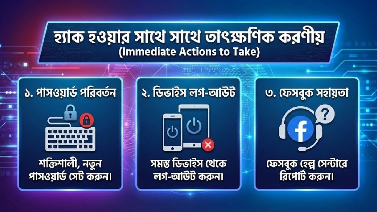 হ্যাক হওয়ার সাথে সাথে তাৎক্ষণিক করণীয়