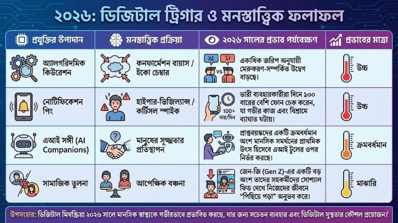 ২০২৬ সালে ডিজিটাল ট্রিগার এবং মনস্তাত্ত্বিক ফলাফল