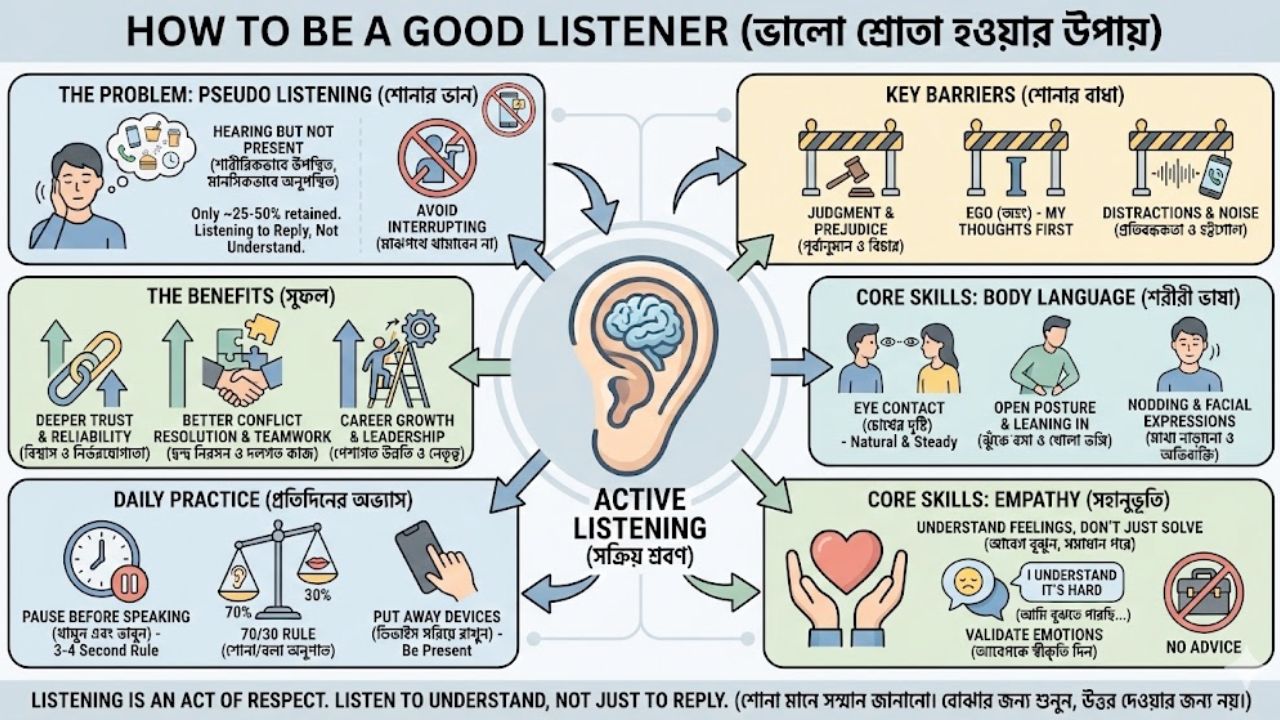 How to Be a Good Listener Infograph