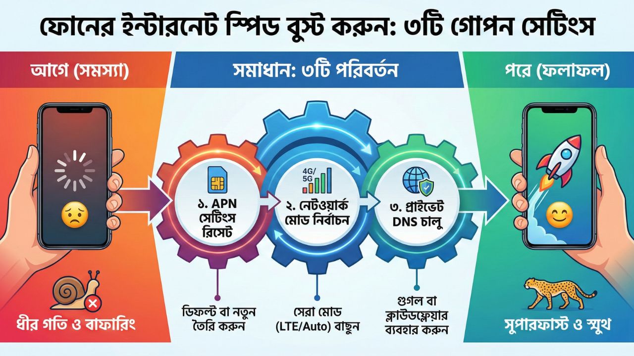 Increase Phone Internet Speed Infograph