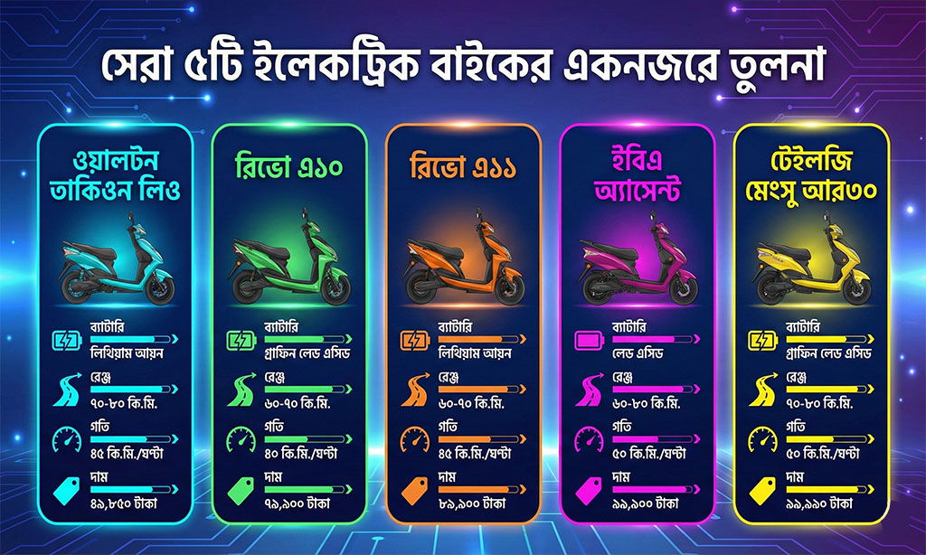 Comparison of best electric bike in Bangladesh