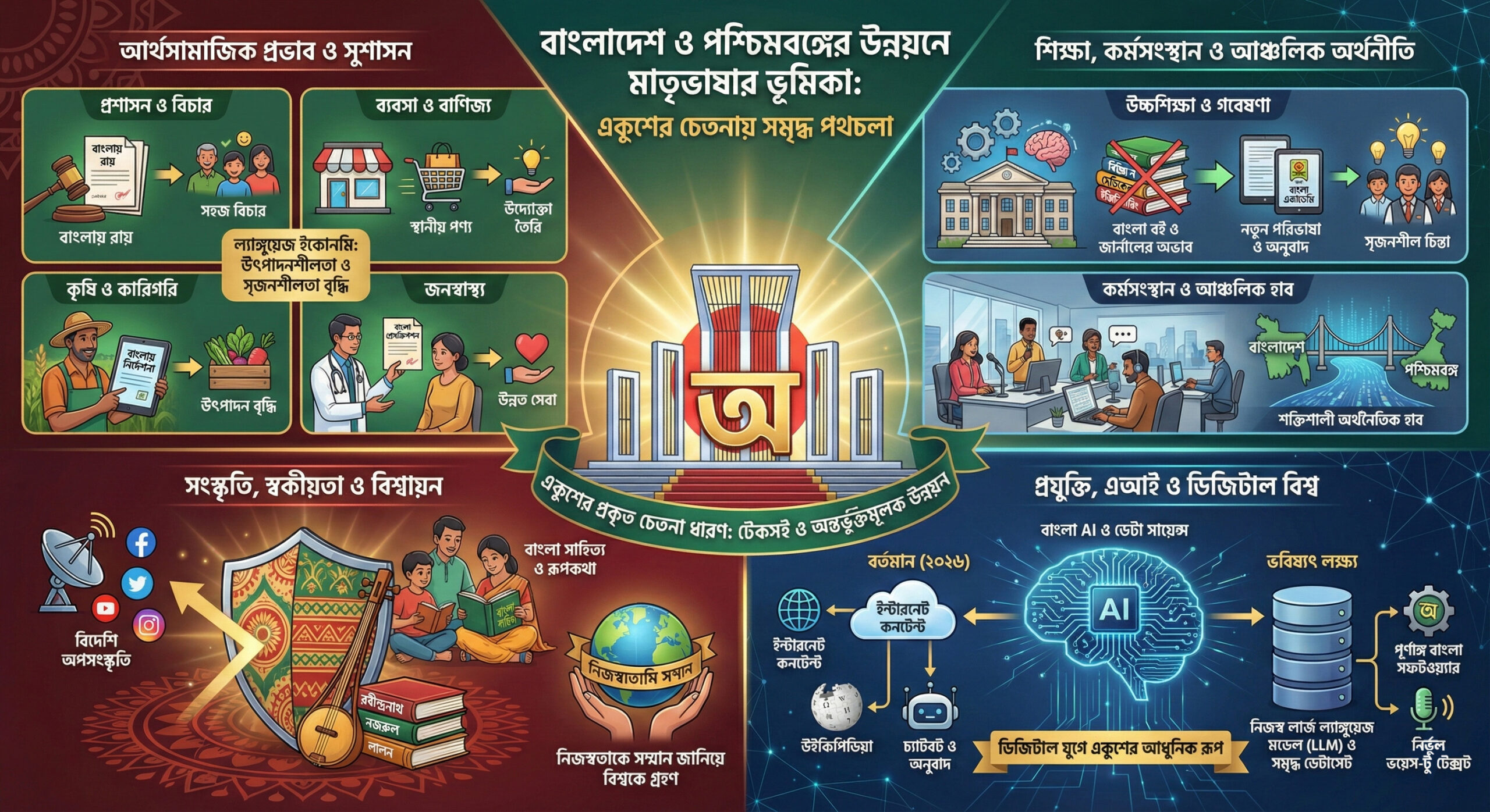 The role of mother tongue in development of Bangladesh and West Bengal