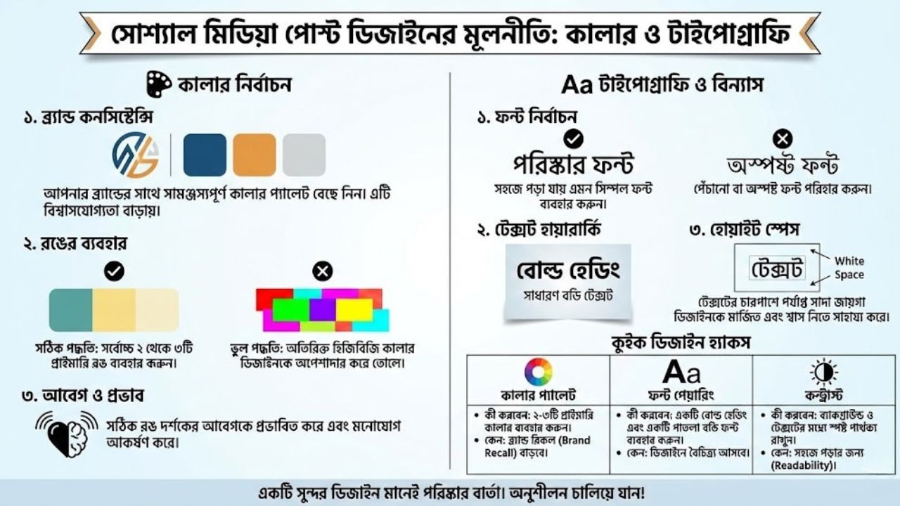কালার এবং টাইপোগ্রাফি নির্বাচন