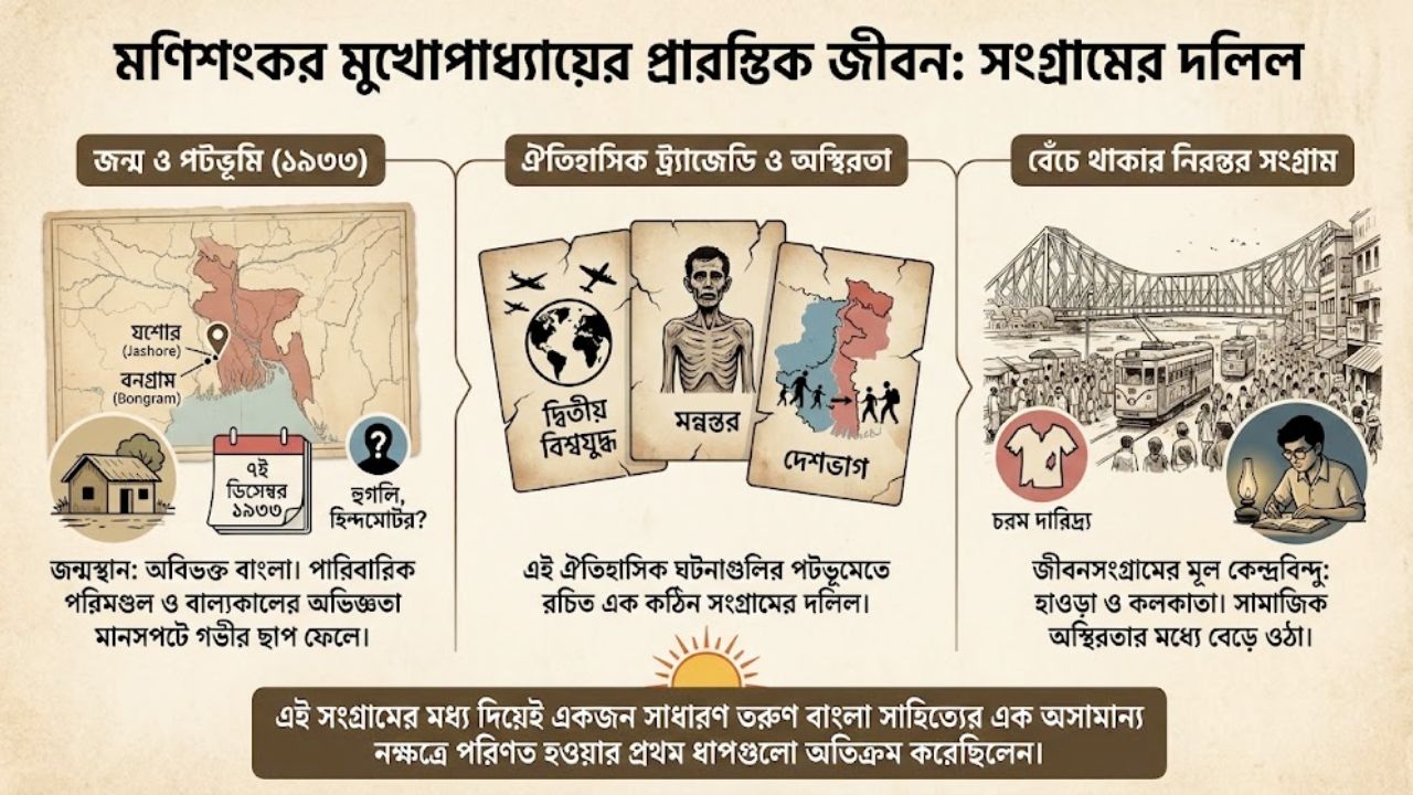 প্রথম জীবন, দেশভাগ এবং বেঁচে থাকার নিরন্তর সংগ্রাম