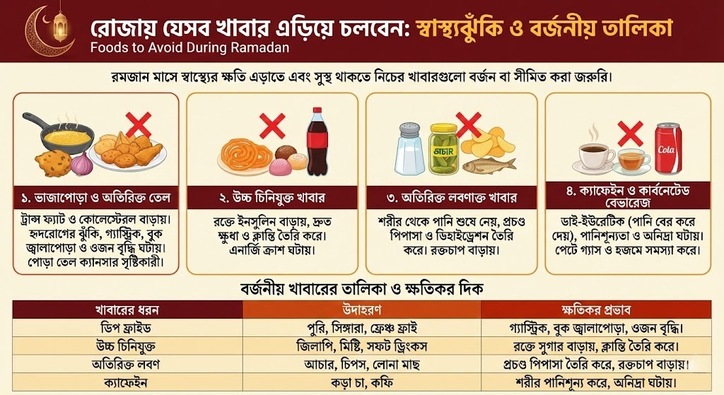 রোজায় যেসব খাবার এড়িয়ে চলবেন