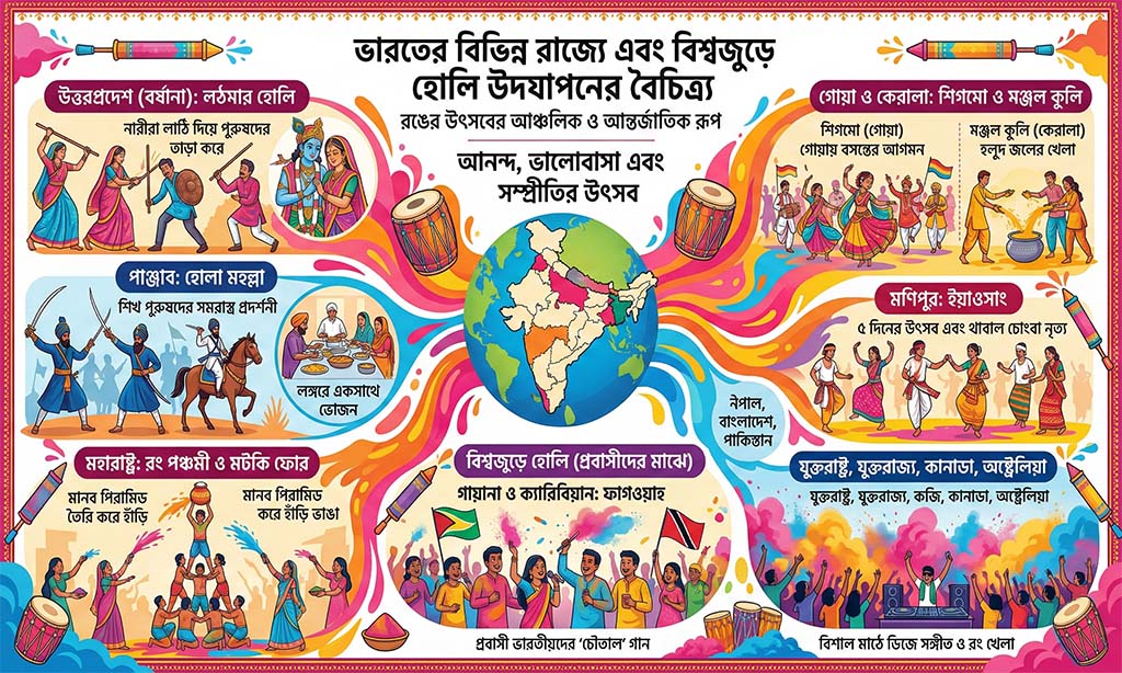 Diversity of Holi celebrations