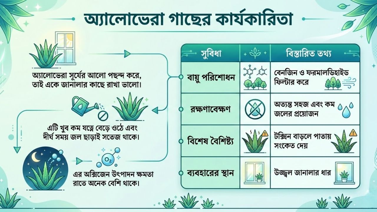 অ্যালোভেরা গাছের কার্যকারিতা