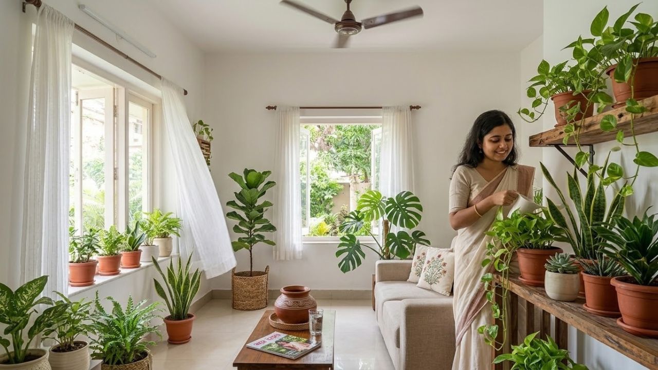 ঘরে ইনডোর প্ল্যান্ট বা সতেজ গাছপালা রাখা