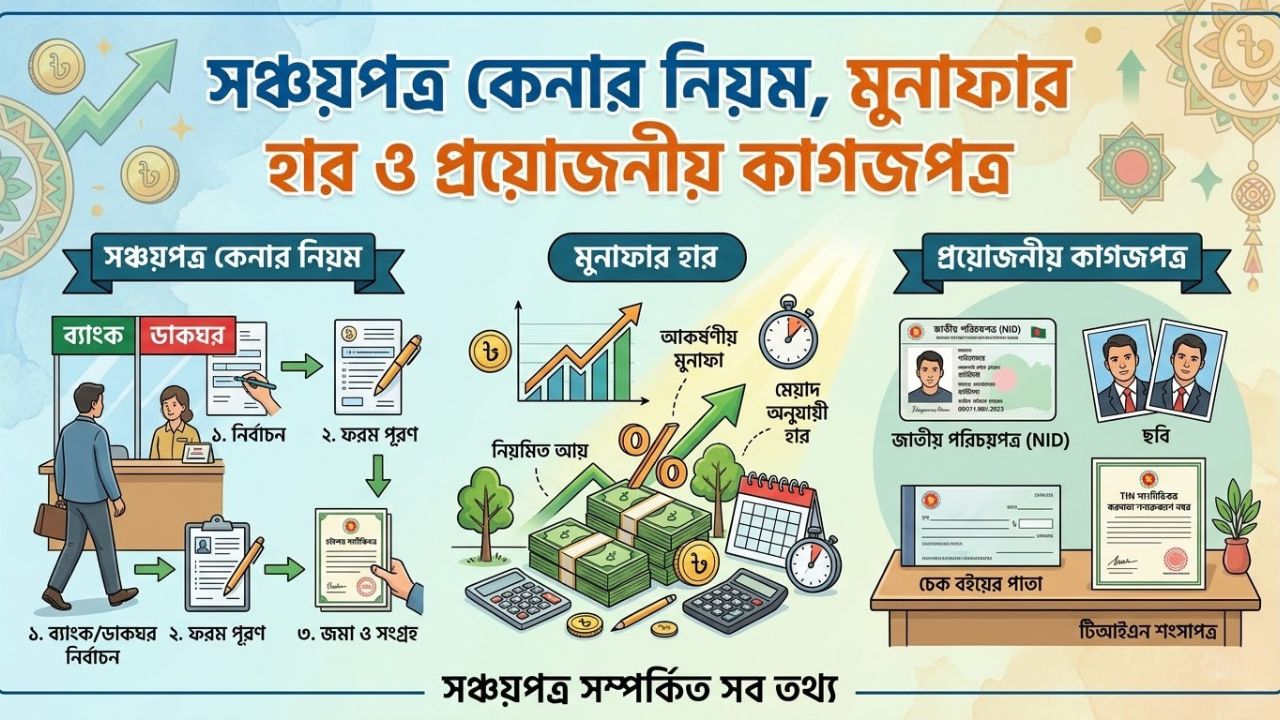 সঞ্চয়পত্র কেনার নিয়ম অনুযায়ী প্রয়োজনীয় কাগজপত্র