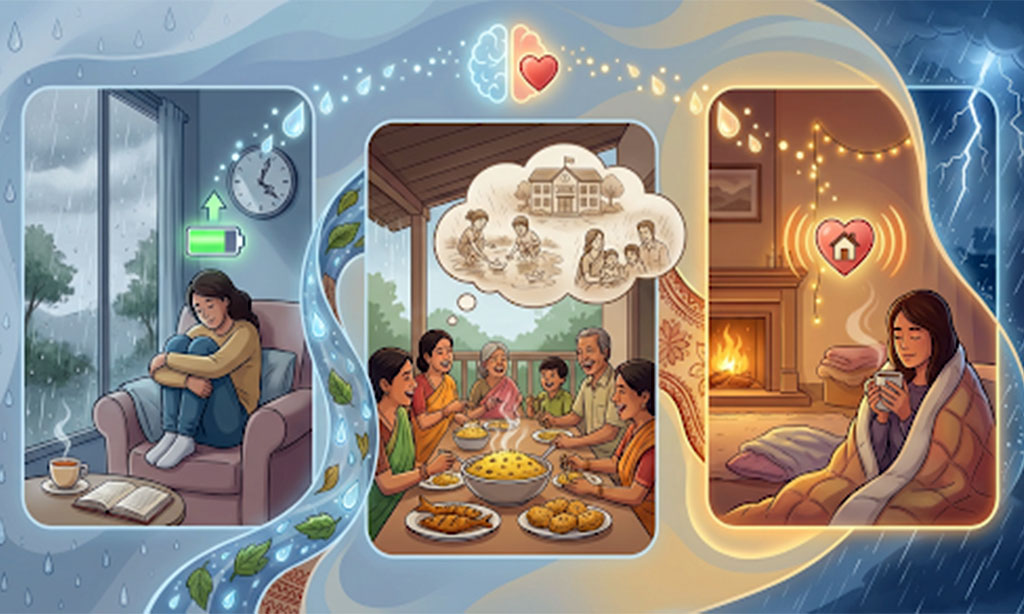 Cozy atmosphere, culture and nostalgia on a rainy day