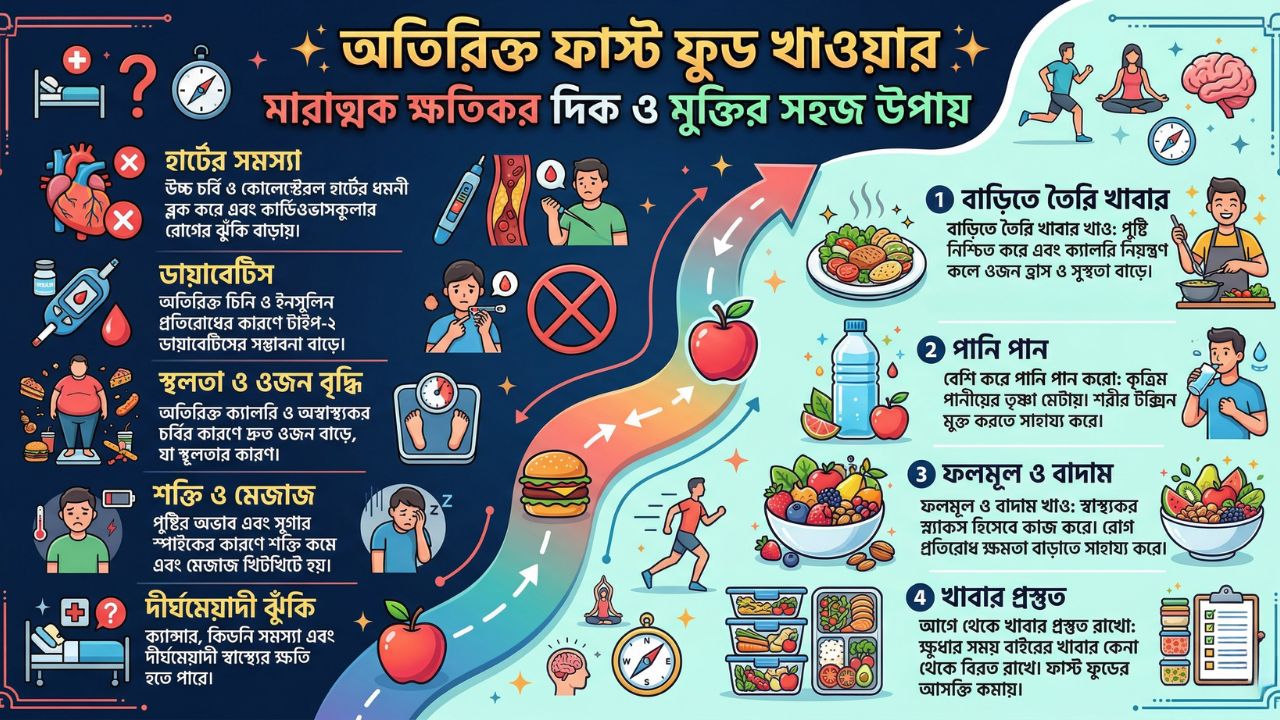ফাস্ট ফুড আসক্তি থেকে মুক্তির সেরা ও কার্যকর উপায়