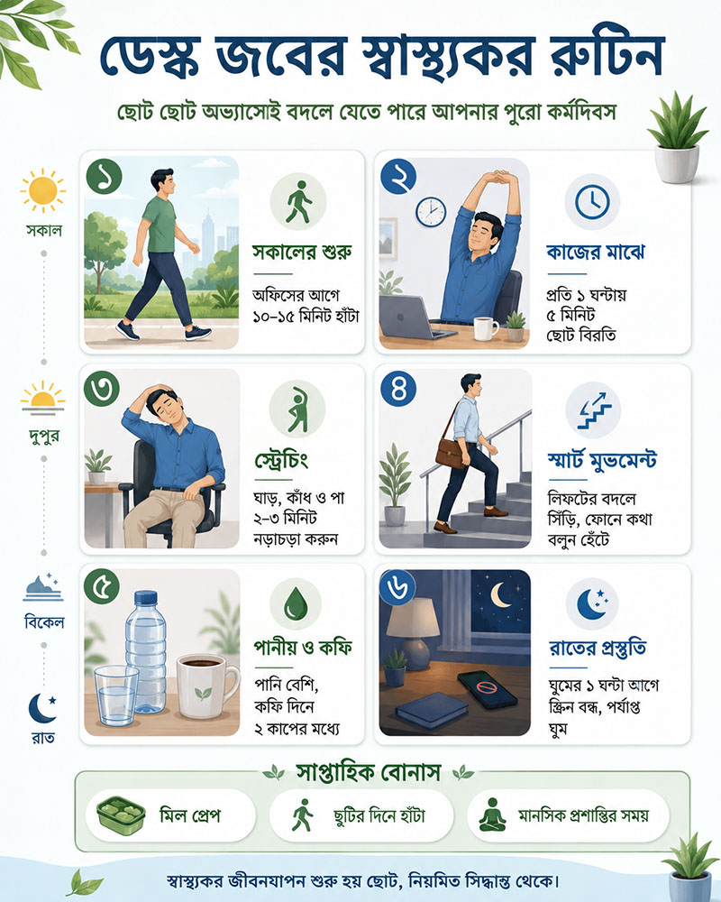 Desk Job Health Routine for Healthy Lifestyle