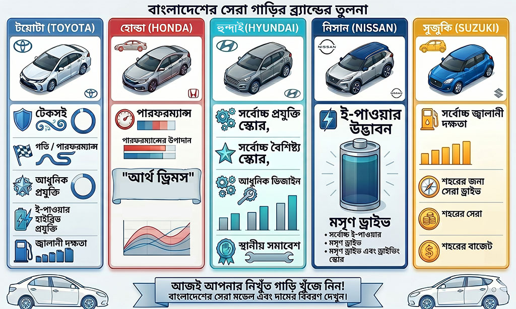 comparison of Best Car Brands in Bangladesh 2026