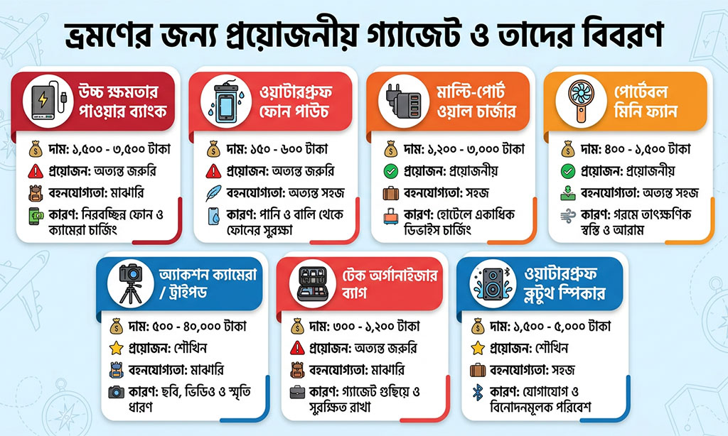 Essential Travel Gadgets for Coxbazar tour