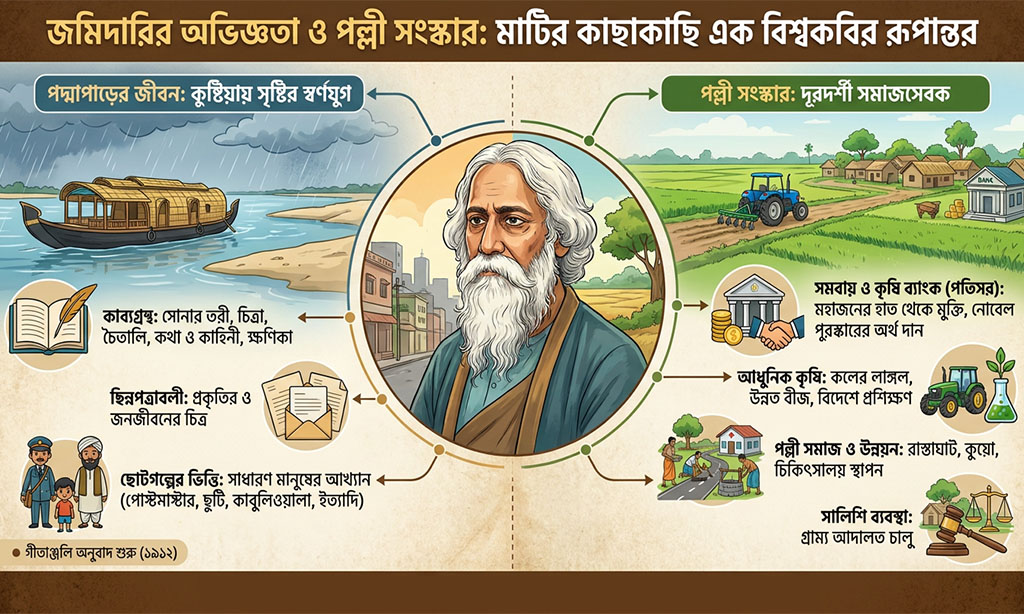 জমিদারির অভিজ্ঞতা ও পল্লী সংস্কার