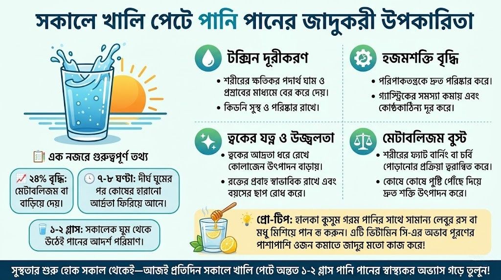 খালি পেটে পর্যাপ্ত পানি পান করা