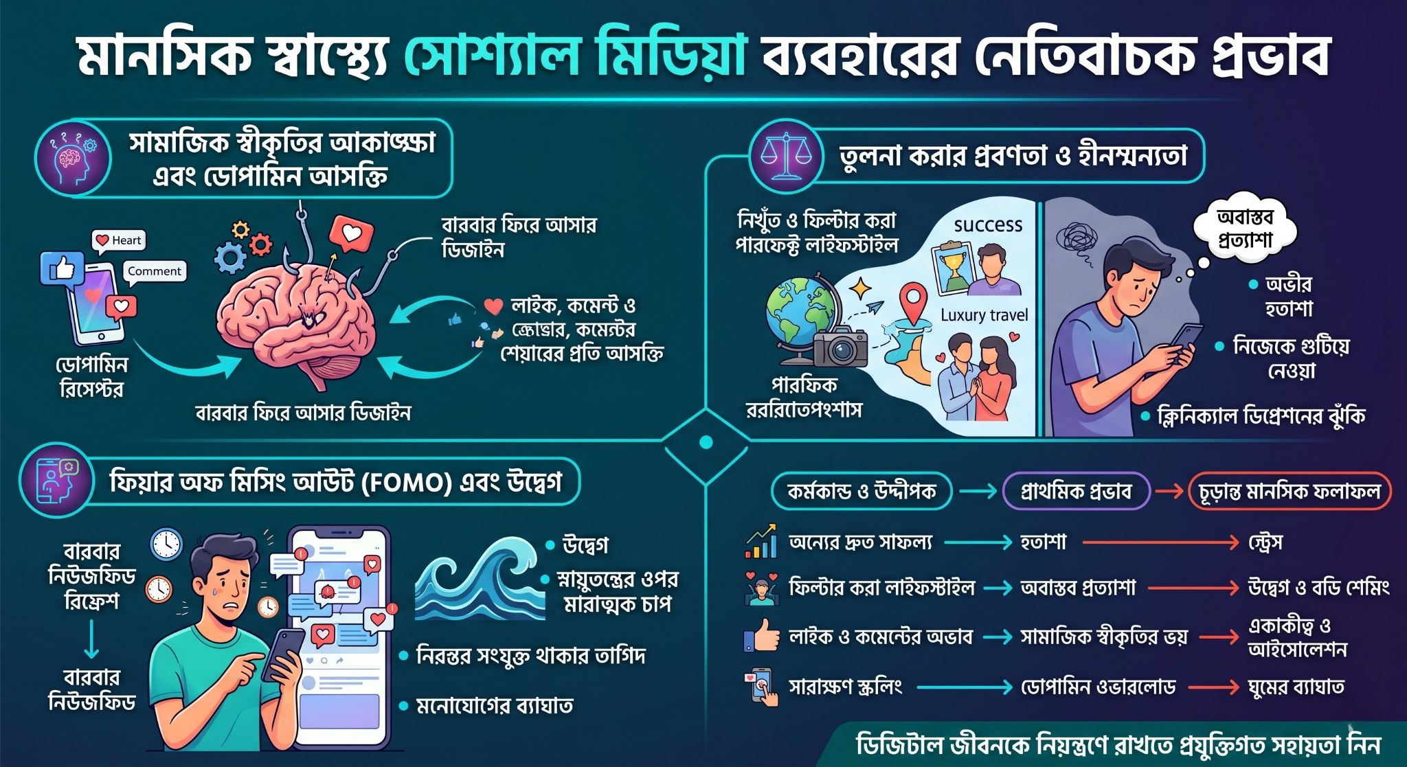 মানসিক স্বাস্থ্যে সোশ্যাল মিডিয়া ব্যবহারের নেতিবাচক প্রভাব