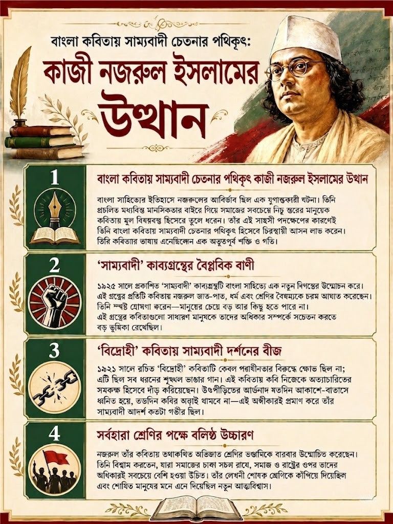 সাম্যবাদী চেতনার পথিকৃৎ কাজী নজরুল ইসলাম এর উত্থান