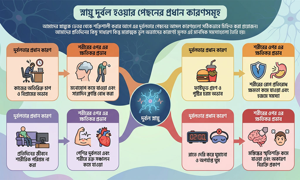 স্নায়ু দুর্বলতার কারন