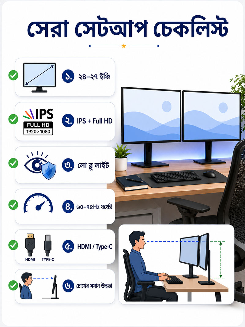 Checklist for best Dual Monitor Setup for Content Writers