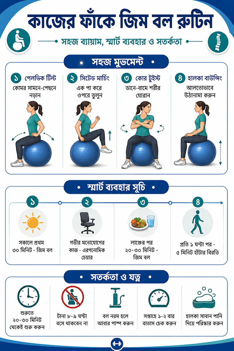 Desk Gym Ball Usage Routine
