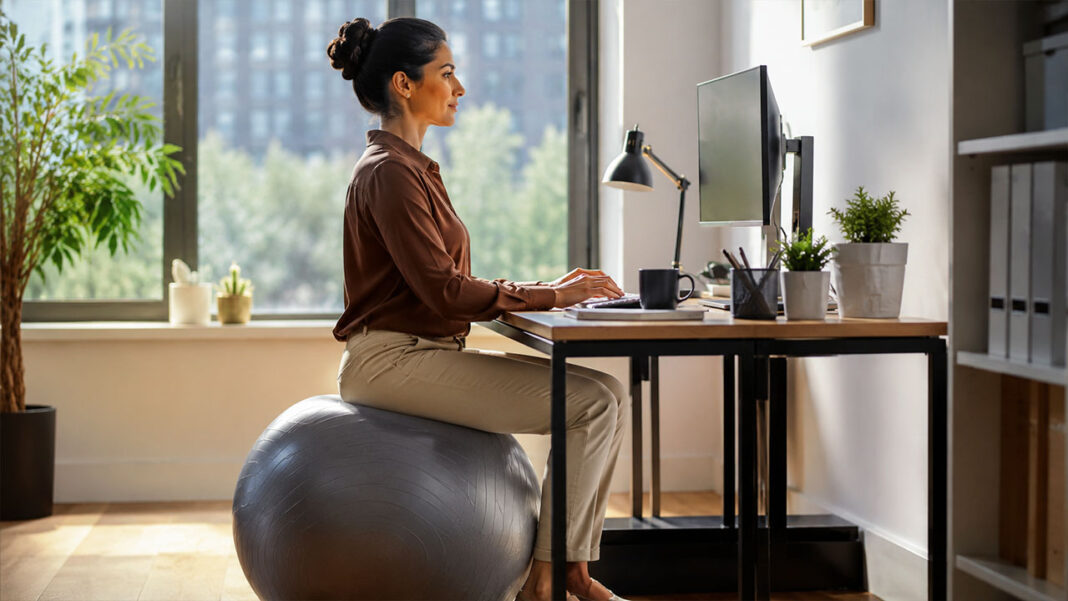Desk Gym Ball Usage