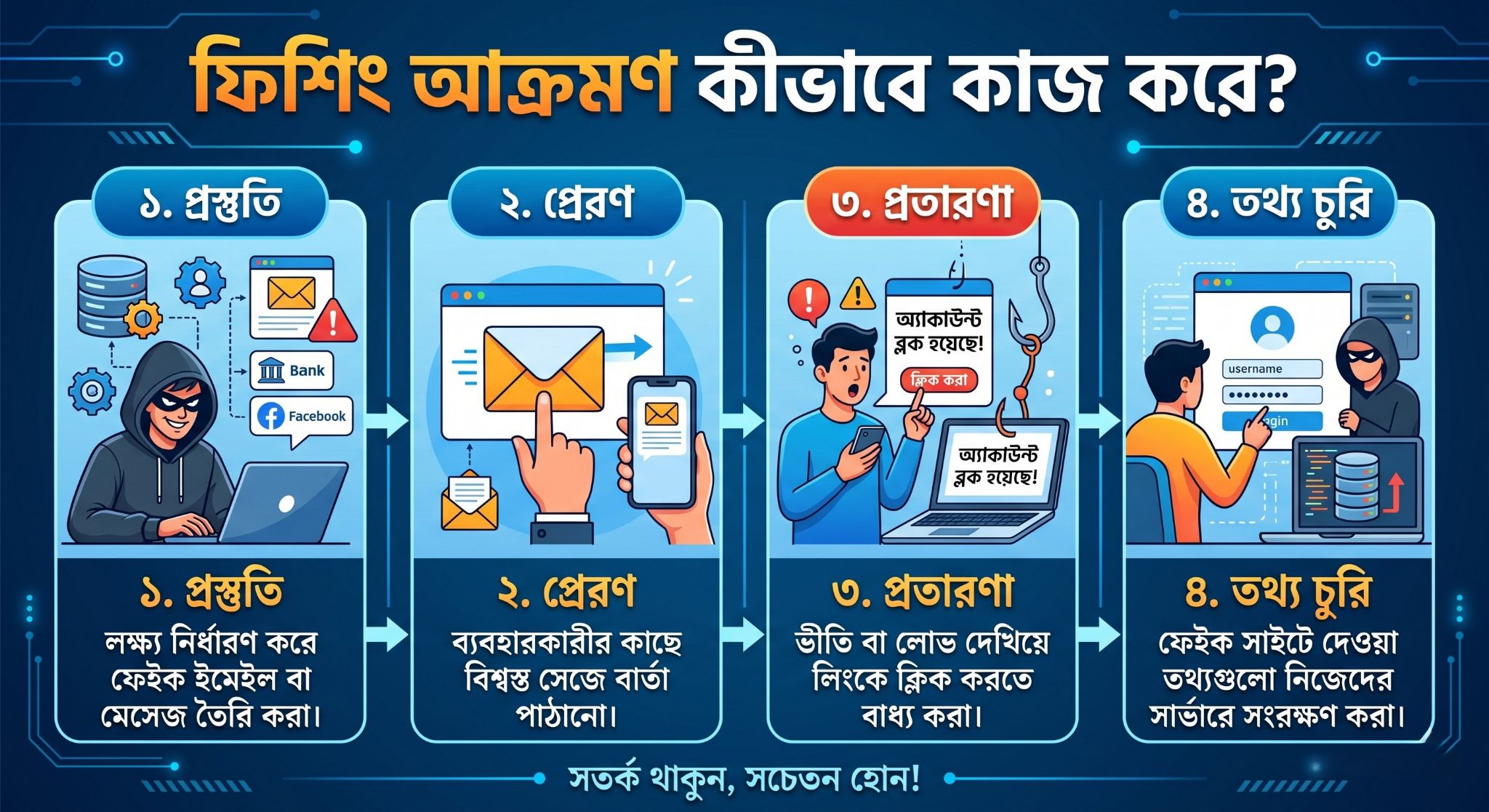 ফিশিং আক্রমণ কীভাবে কাজ করে