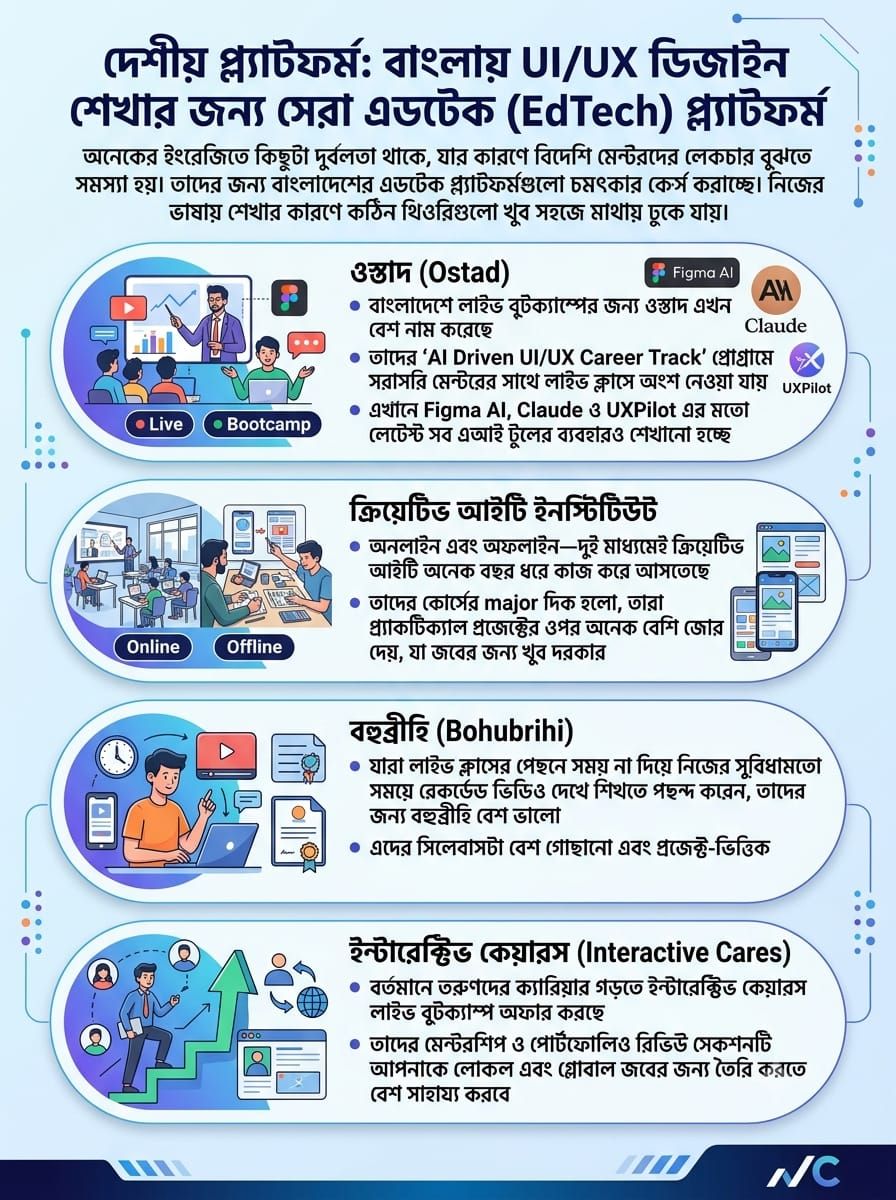 বাংলায় UIUX ডিজাইন শেখার জন্য সেরা এডটেক (EdTech) প্ল্যাটফর্ম