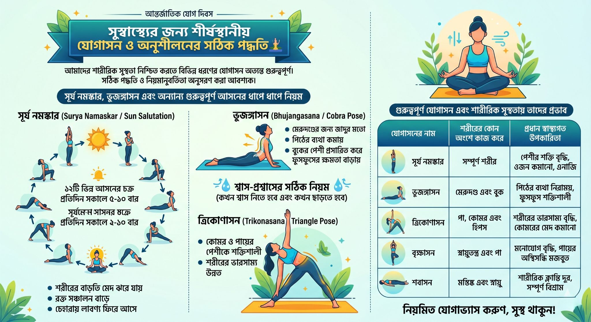 সুস্বাস্থ্যের জন্য শীর্ষস্থানীয় যোগাসন