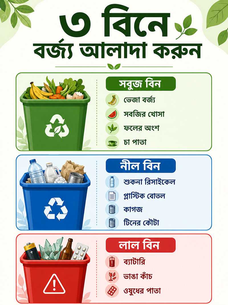 3 Bin Rules for Separating Recyclable Waste