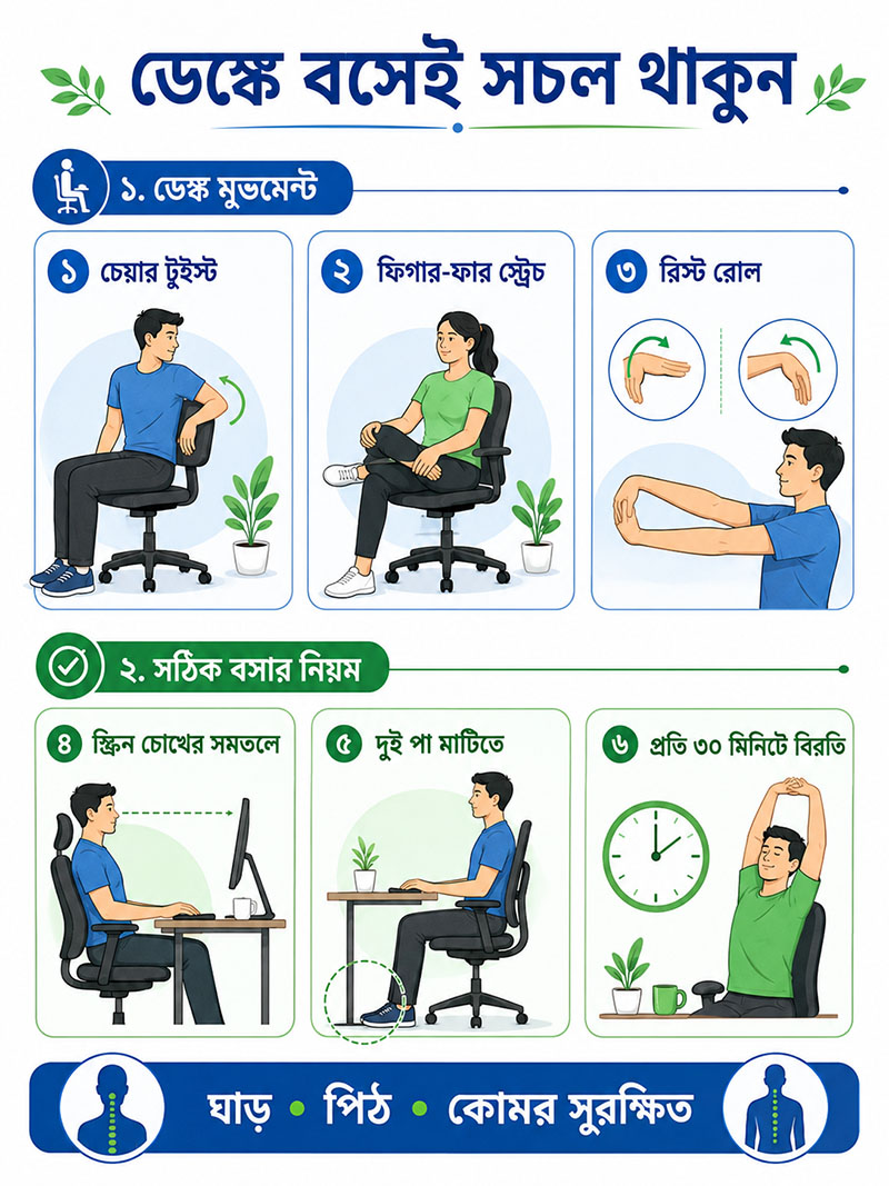 Correct rules to sitting and desk movement