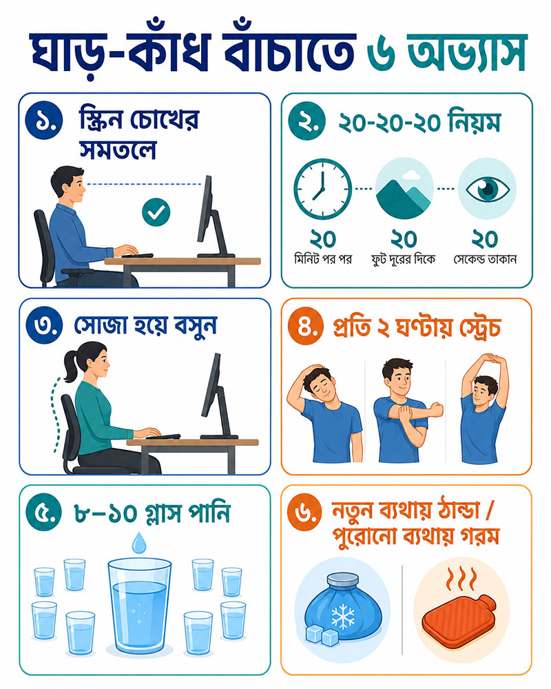 Habit to save neck and shoulder