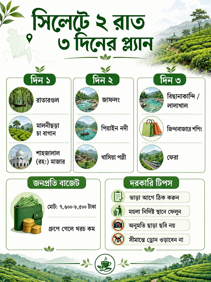 Sylhet Tour Guide - full plan