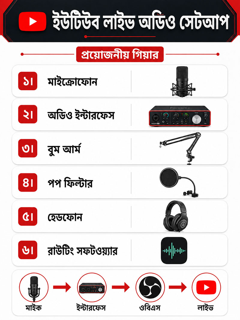 YouTube Live Audio Setup Gears