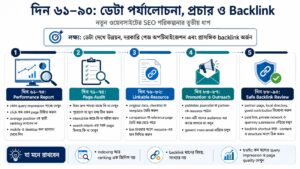 দিন ৬১–৯০ ডেটা পর্যালোচনা, প্রচার ও backlink