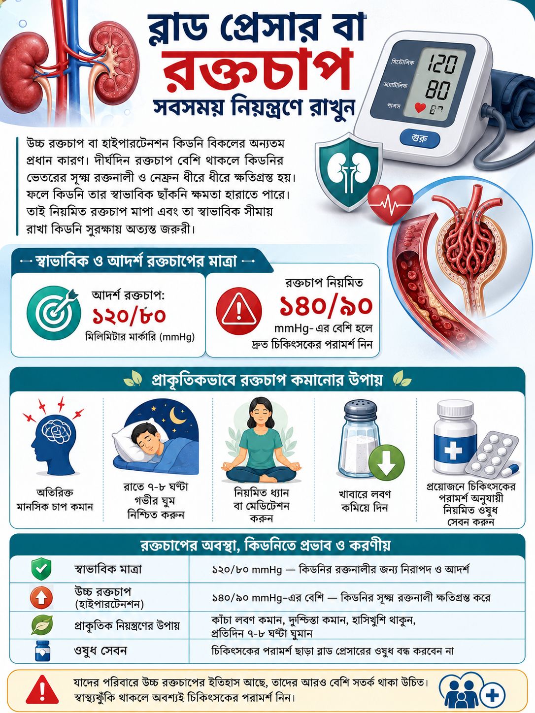 ব্লাড প্রেসার বা রক্তচাপ সবসময় নিয়ন্ত্রণে রাখুন